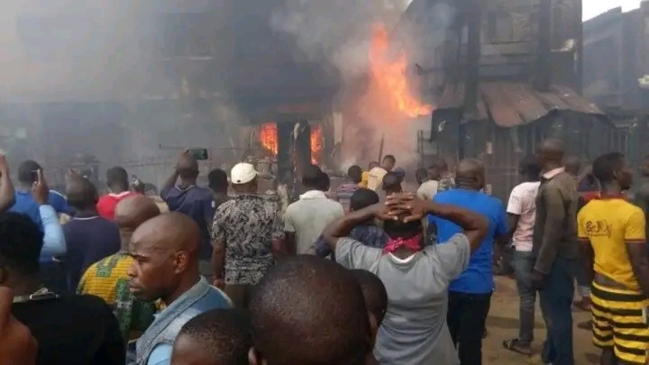 Tears As Fire Guts Popular Balogun Market In Lagos 5th Time In Four Years